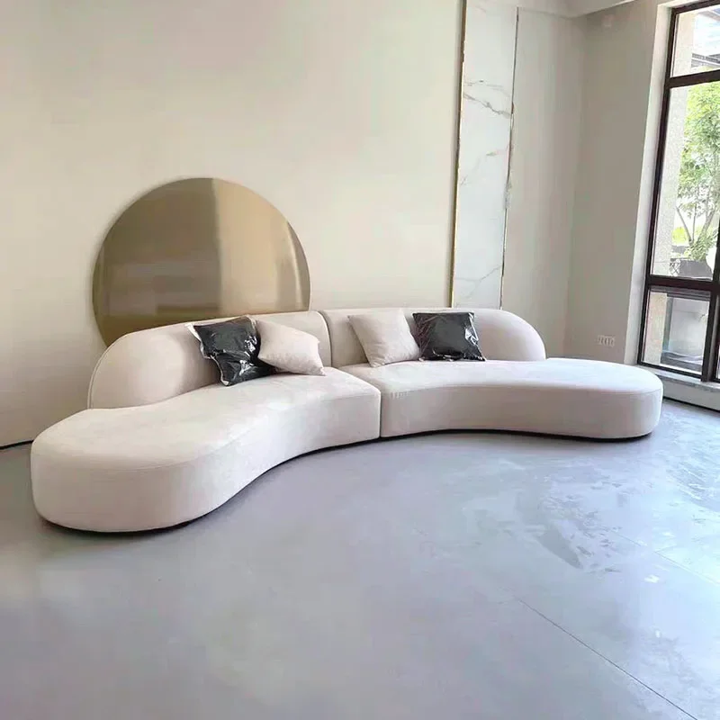 3 Seater Sofa Curved Modern Salon Floor Lounges Recliner Aesthetic Loveseat Couch Design 2 Person Luxury Living Room Furniture