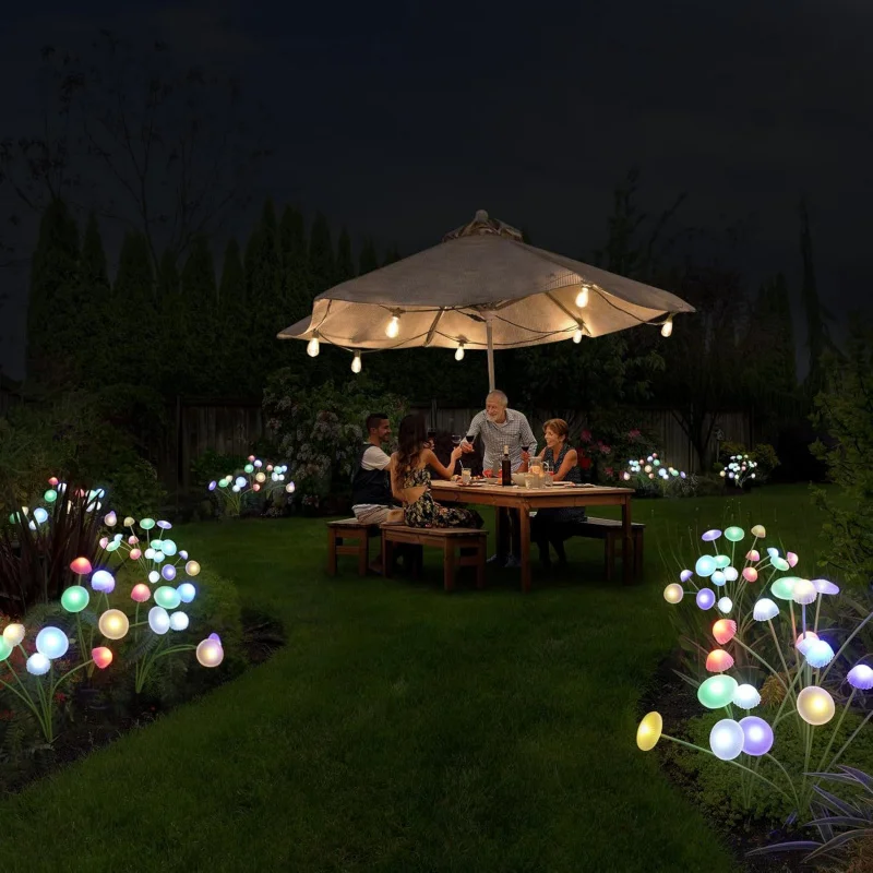 Solar Mushroom Jellyfish Shape Light Outdoor Spotlight Fairy Lights Motion Sensor Light Wall Lamp Garden Led Garland