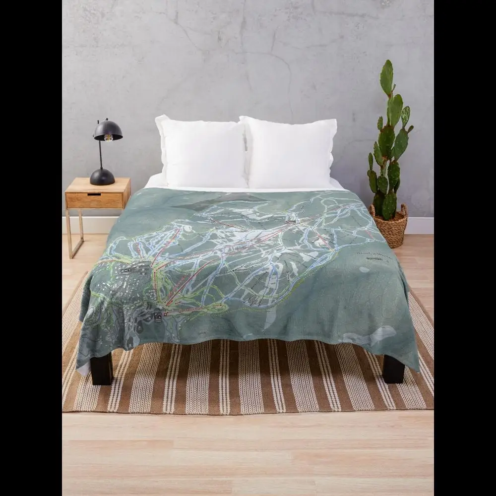 

Whitefish Mountain Resort Trail Map Throw Blanket