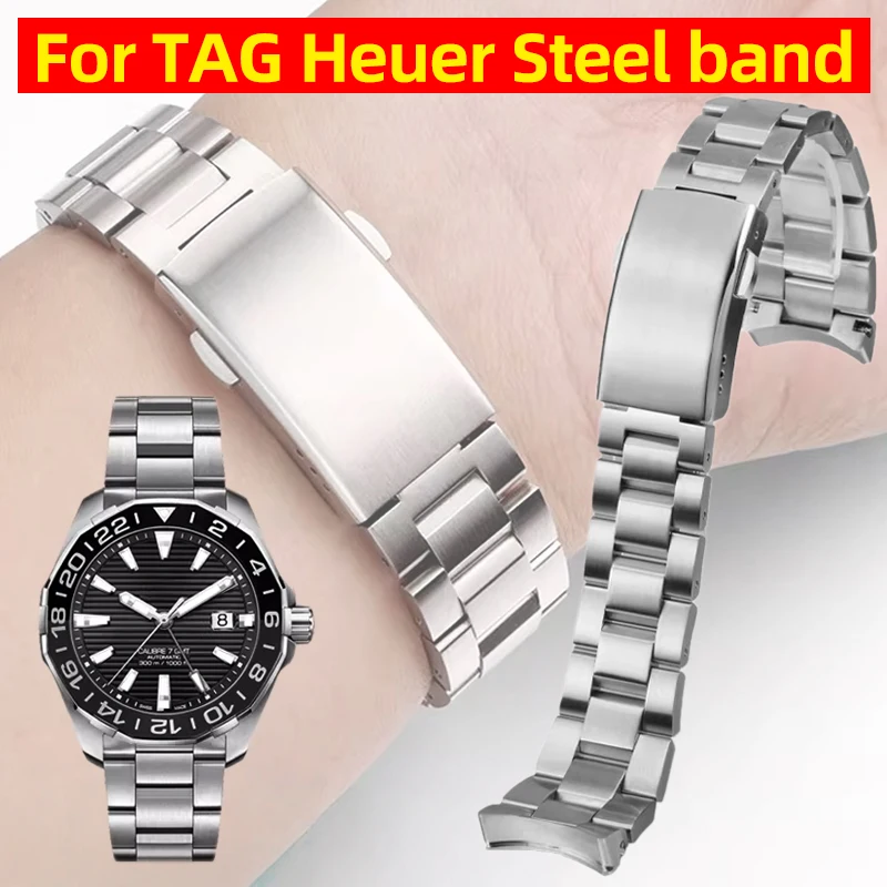 

Металлический браслет с изогнутыми концами 20,5 мм и 21,5 мм для TAG Heuer Aquaracer 300 WAY201A WAY211A, ремешок из нержавеющей стали, аксессуары для часов