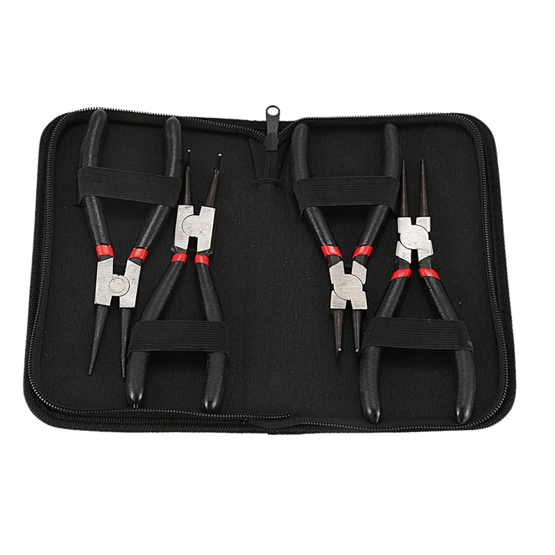 

Portable 7Inch Internal External Retaining Clips Snap Ring Circlip Pliers 4Pcs Set