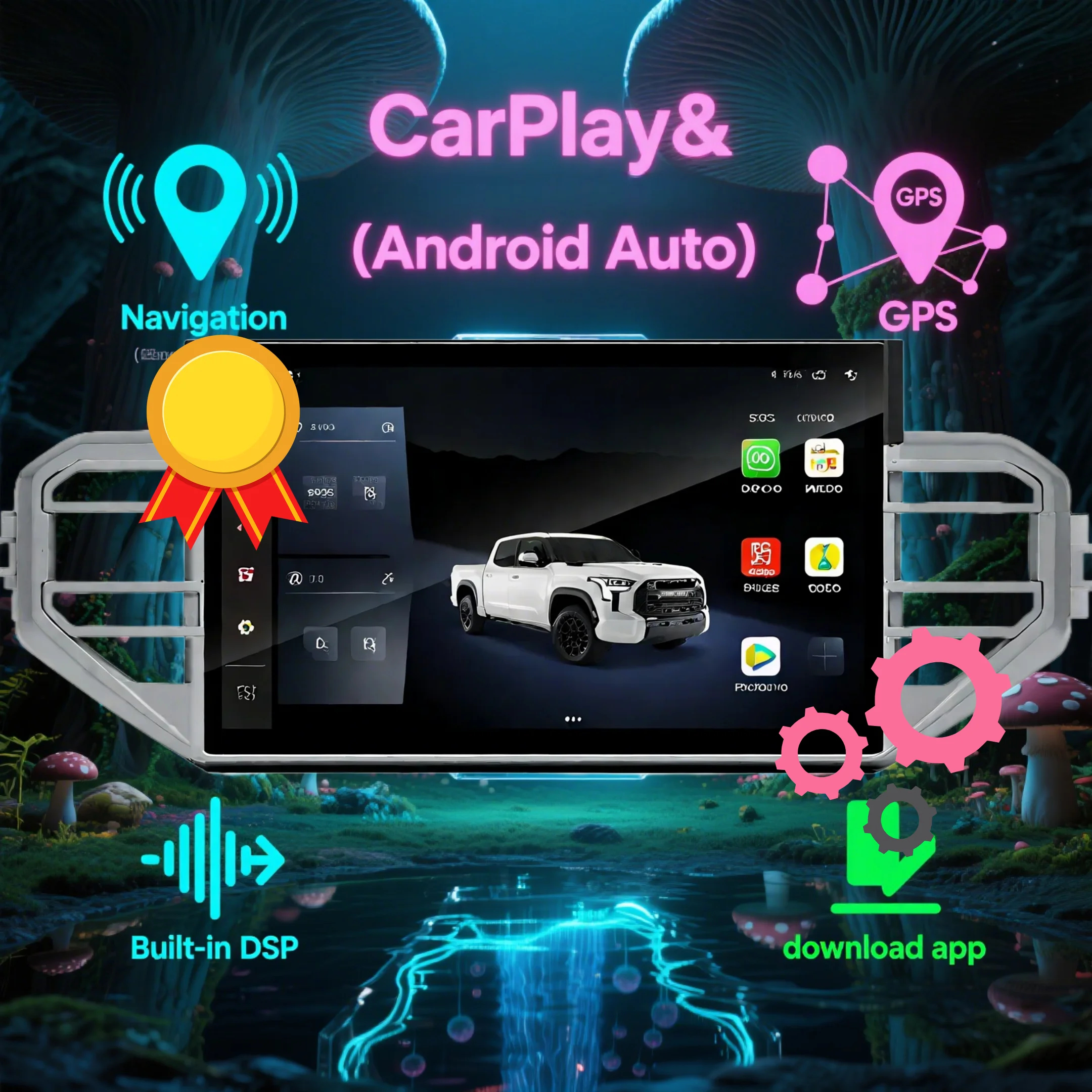 

Последний 14,6 "для Toyota Tundra Sequoia 2020-2024 беспроводной мультимедийный видеоплеер CarPlay DSP авто радио CarPlay стерео аудио GPS