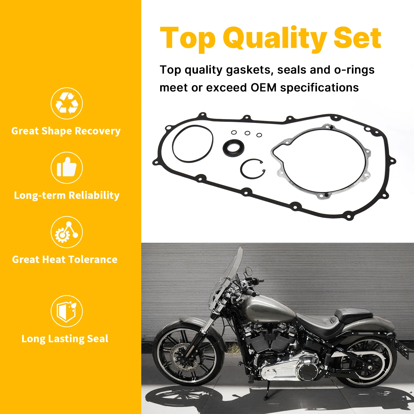 Softail M8 Primary Cover Gasket Seal Kit for  2018-Up Milwaukee-8 Softail Breakout Deluxe Fat Bob Boy Heritage Classic view 3