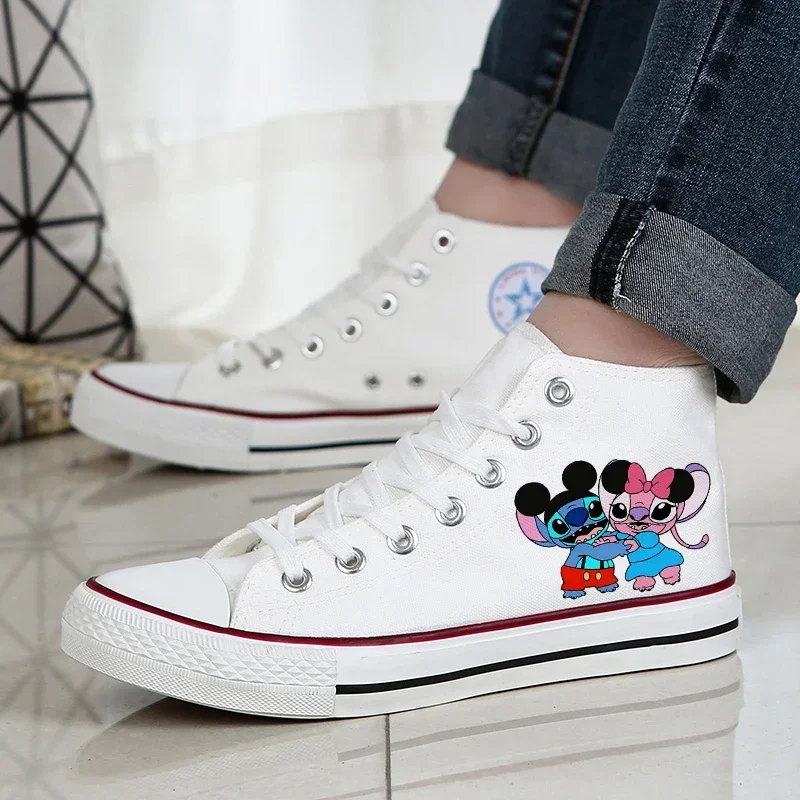 Men Sneakers Canvas Plus Size Women's Mickey Minnie Mouse Animation Casual Student Personalized Women Man Shoes Zapatos Casuales