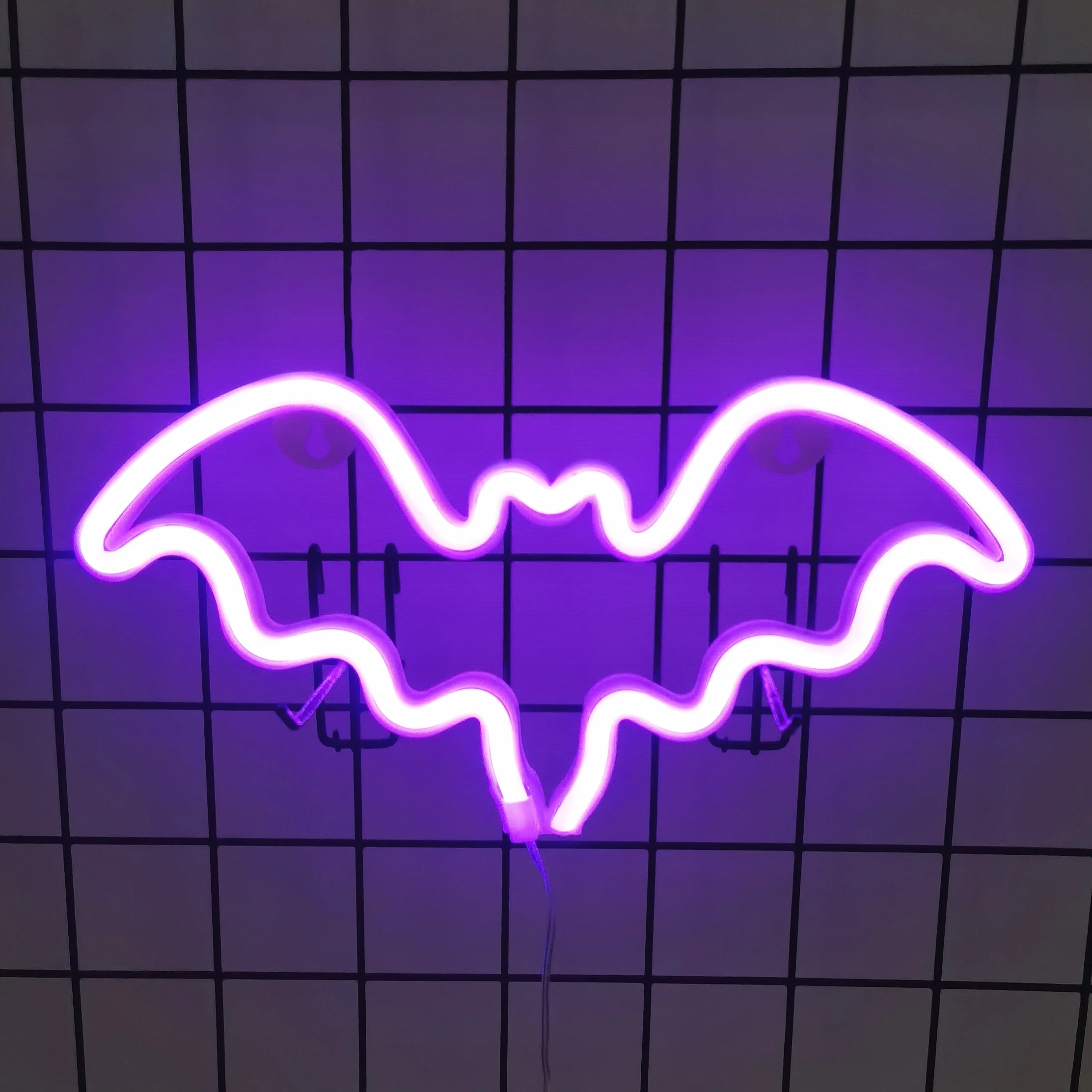 Bat LED neon light, USB or battery powered, Halloween party, bar, game room, bedroom atmosphere light, gift (without battery)