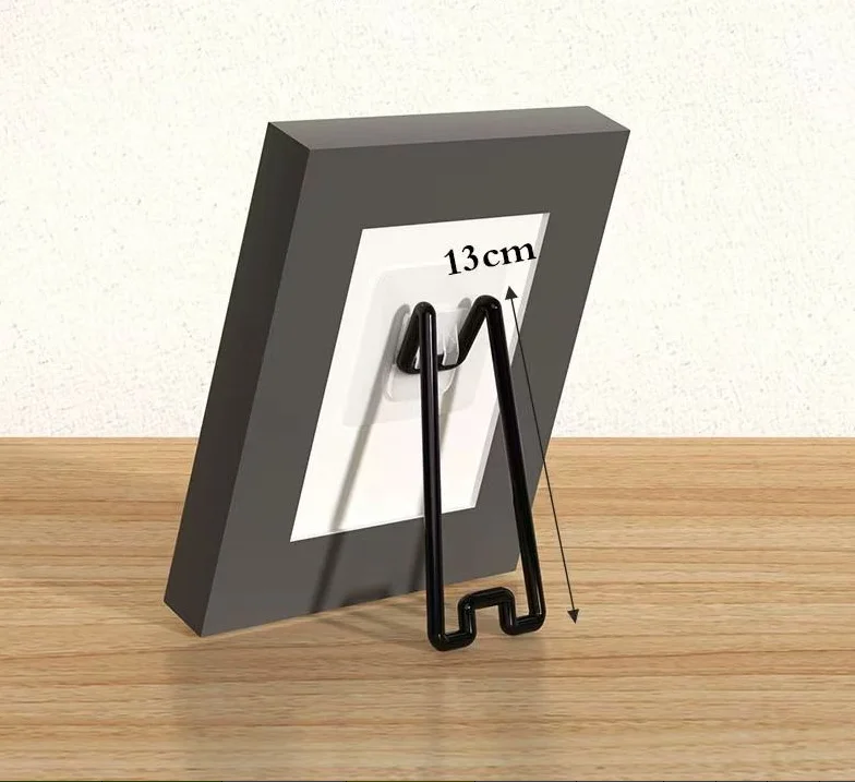 2 PCS Black Adjustable Stainless Steel Picture Frame Easel Backs, Self Adhesive Photo Frame Stands Easel Back Supports,for Photos Paintings Display