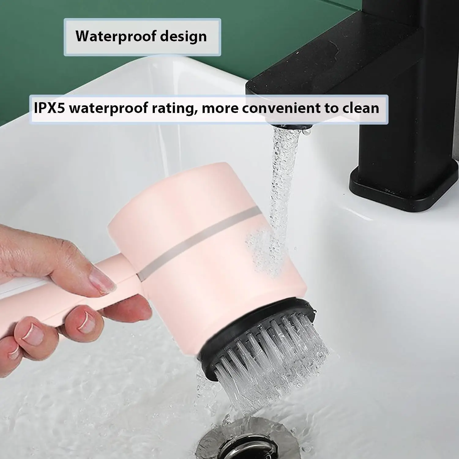 فرشاة تنظيف كهربائية دوارة ذات 3 سرعات لاسلكية، فرشاة تنظيف كهربائية مقاومة للماء للحمام المطبخ #4