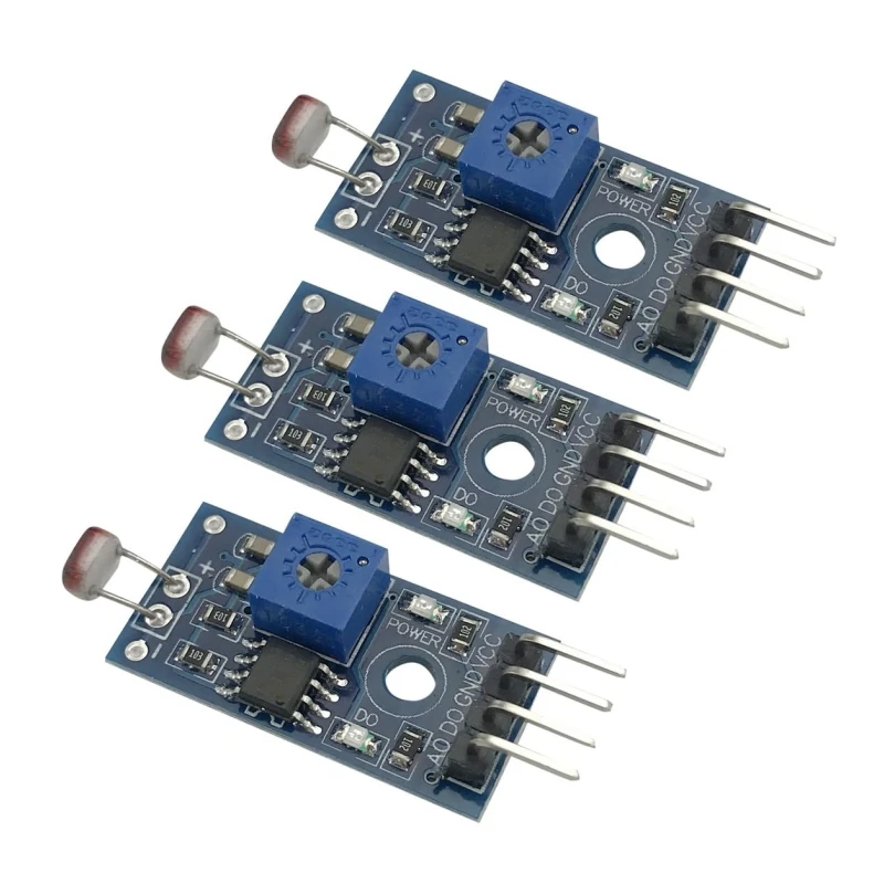 3PCS Digital Light Sensor Module Photosensitive Diode Photoresistor 3pin/4pins DC 3.3-5V LM393 for Light Intensity Detection