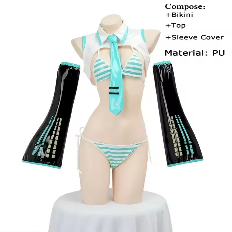 Anime Miku Cosplay Miku Formula Suits Cosplay Costume Girl Snow Christmas Roleplay Uniforms Bikini Set Cosplay view 6