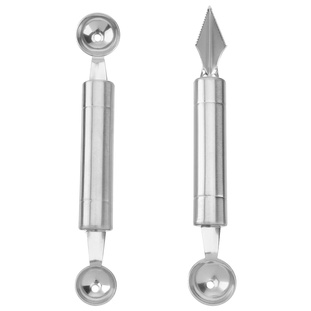 

2pcs Fruit Baller Stainless Steel Melon Ball Maker Vegetable Tools Watermelon Carving Knife Kitchen Bar Utensils