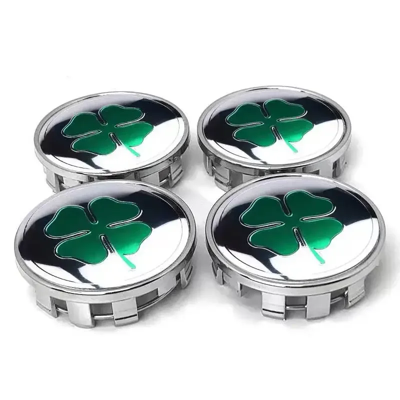 

4PCS 60MM Four-leaf Clover Emblem Car Wheel Center Hub Cap Rims Cover Hubcaps Sticker For Alfa Romeo VW Audi Toyota Hyundai KIA