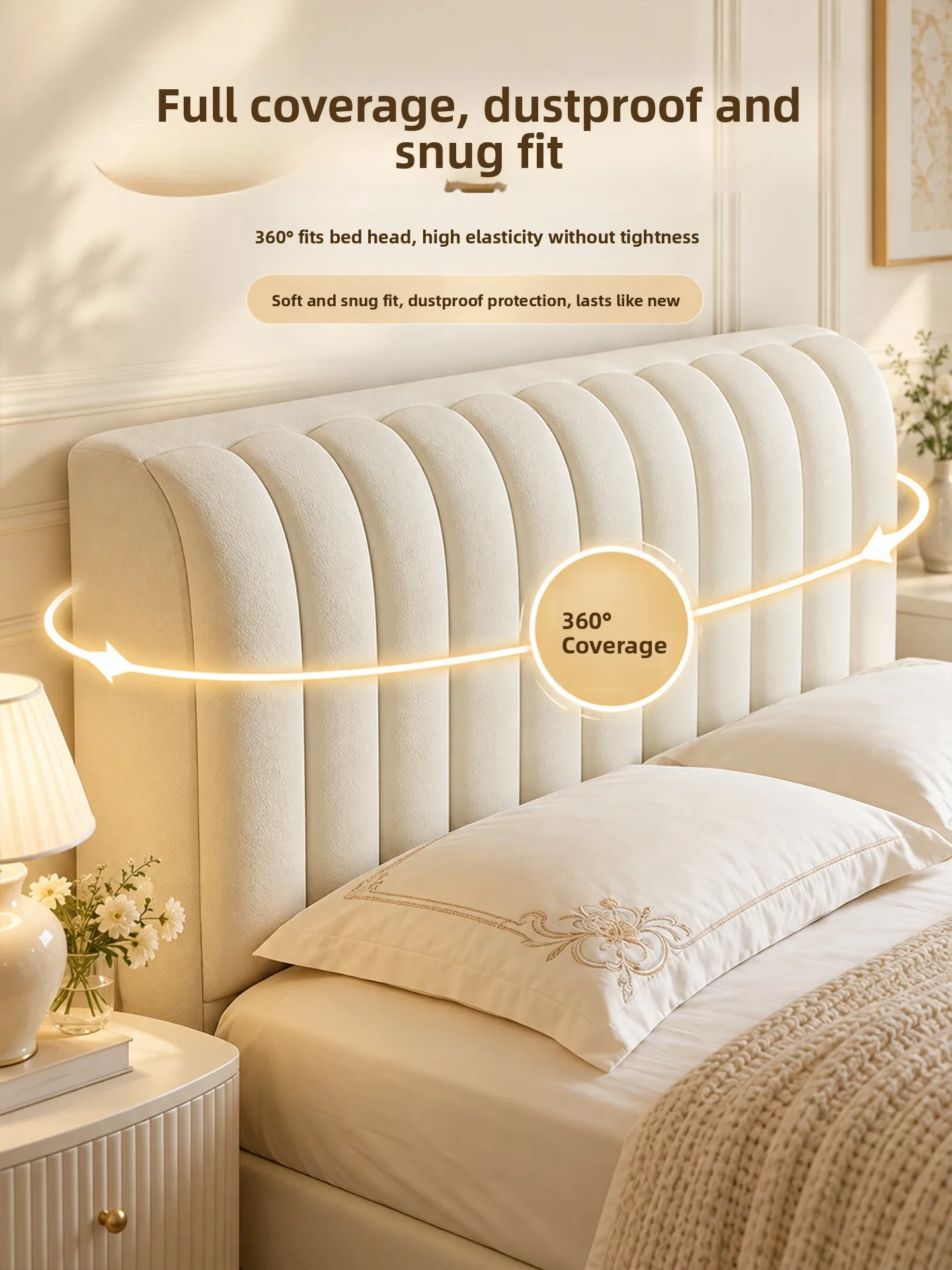 Thickened Soft Cover Protective Case 2026 New Style Bedside Shield Dustproof Full Wrap Bedrest Backrest Cover Milk Velvet Fabric