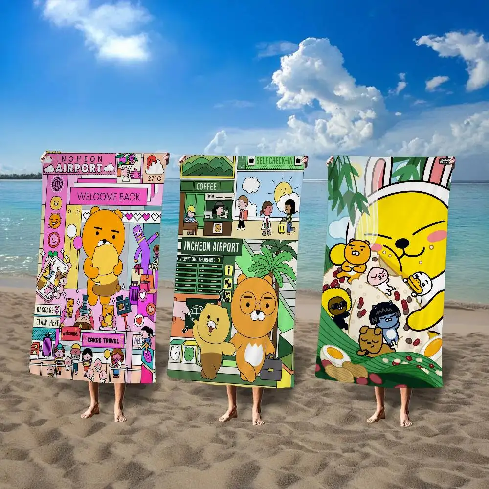CARTOON CUTE K-KAKAOS lOVELY FRIENDS Microfiber Blanket Quick Drying Beach Towels Oversized Printing Super Absorbent Pool Towel