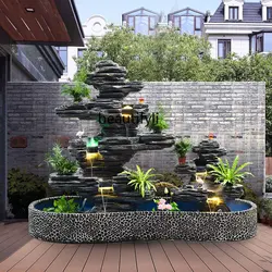 Courtyard Large Rockery Fountain Water Fish Pond Waterscape Indoor Courtyard Villa Floor Ornaments