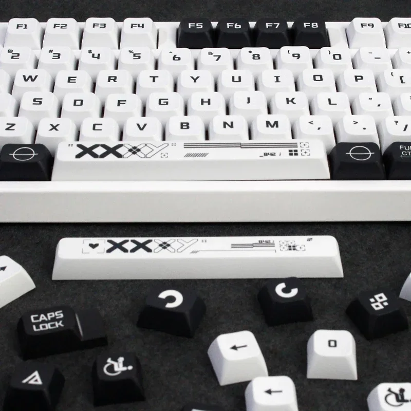 Imagem -03 - Teclas Selo Coleção Tema Keycaps Xda Perfil Chave Bonés Inglês para 61 64 68 84 87 96 98 104 Teclado Mecânico Keycaps 132