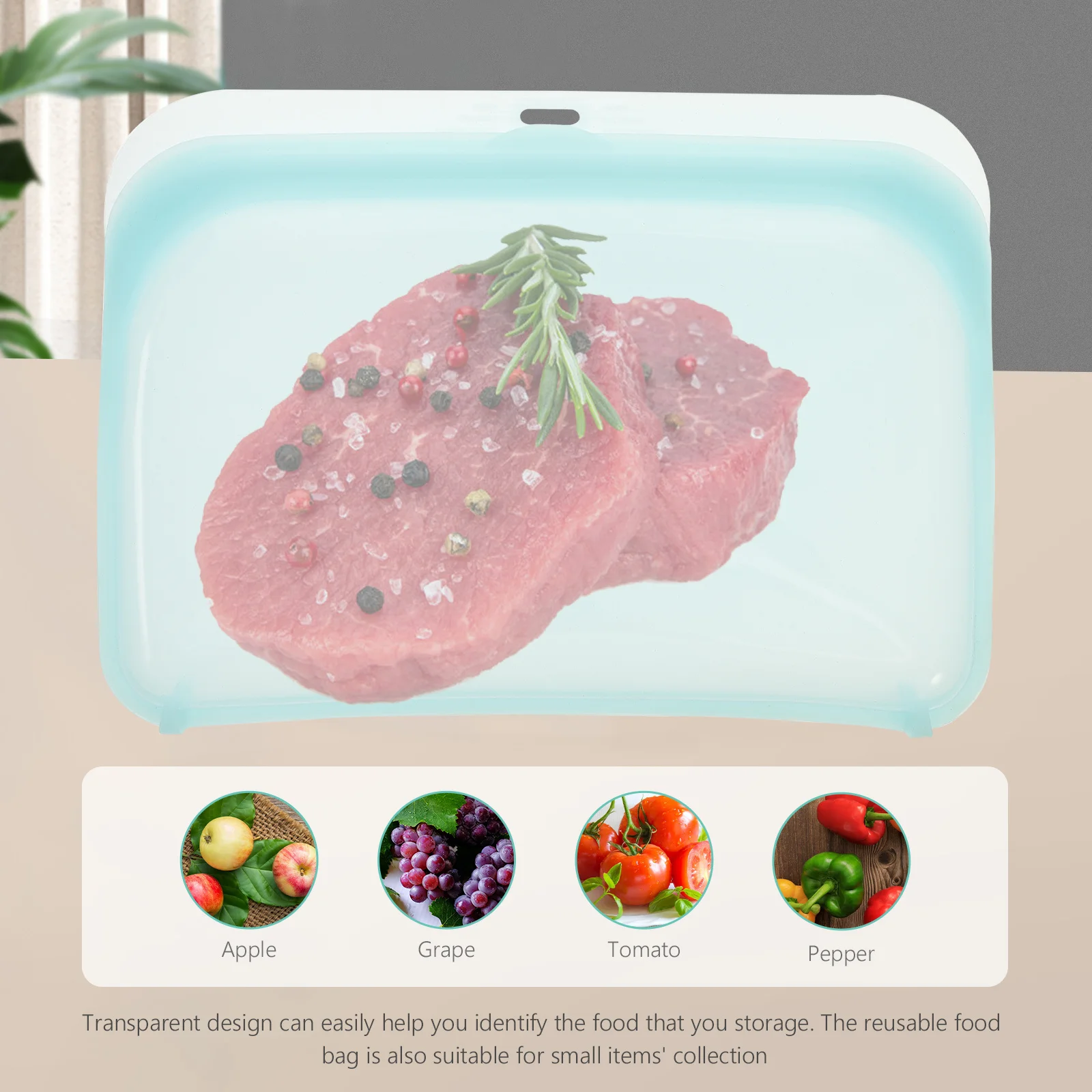 

Silicone Storage Bag Food Refrigerator Reusable Bags for Freezer Air-tight Fridge Zipper