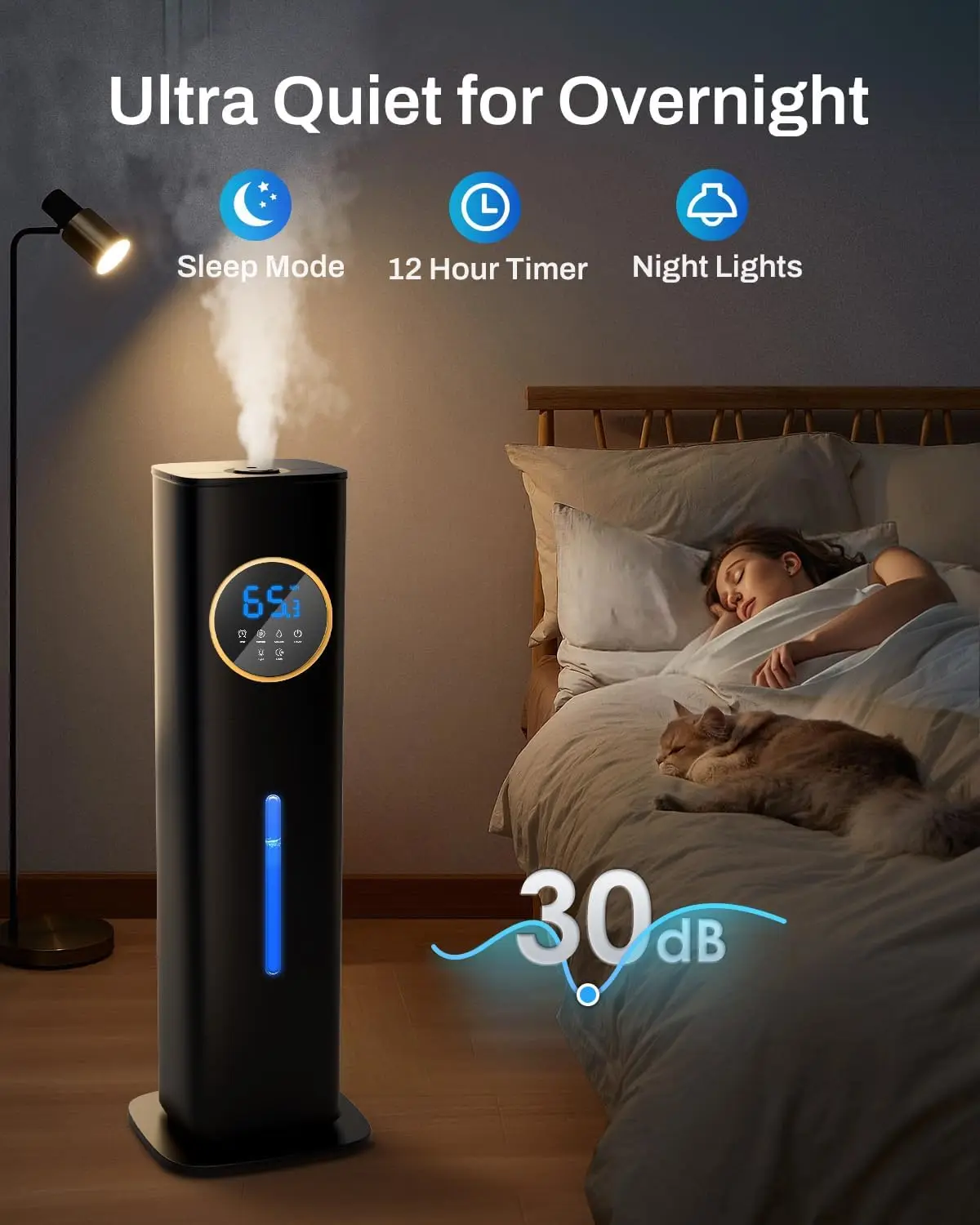 2026 New Upgrade Humidifier Large Room Bedroom With Night Light, 2.1Gal(8L) Humidifiers For Home With Essential Oil Diffuser
