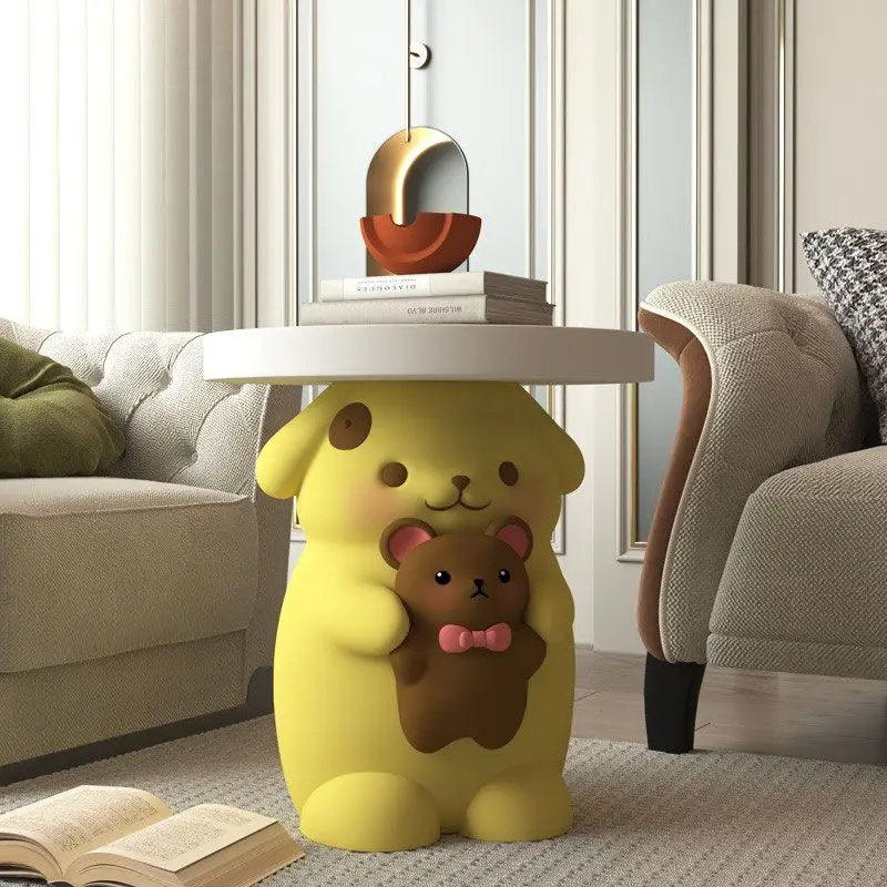 Home Decor Sculptures Decoration Accessories Pudding Dog Hugging Bear To Store Ornaments Living Room Resin Animal Statues