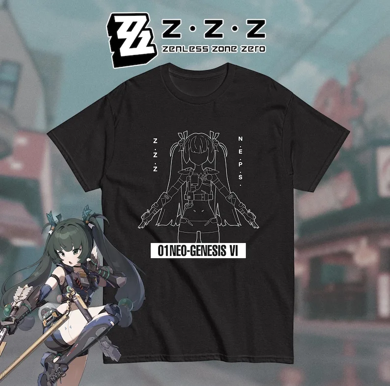 Qingyi Zenless Zone Zero T-Shirt ZZZ PUBSEC Anime Graphic Tee Gacha Gaming Merch Zenless Fan Merch Unisex T-Shirt