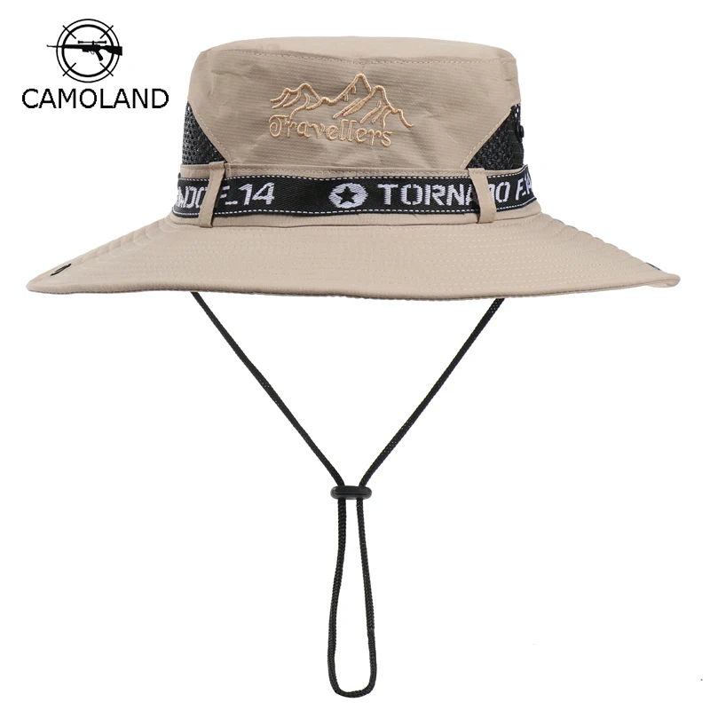 

CAMOLAND Men Women Bucket Hat Summer Beach Hats Boonie Hat Outdoor UV Protection Wide Brim Panama Safari Hunting Hiking Sun Hat