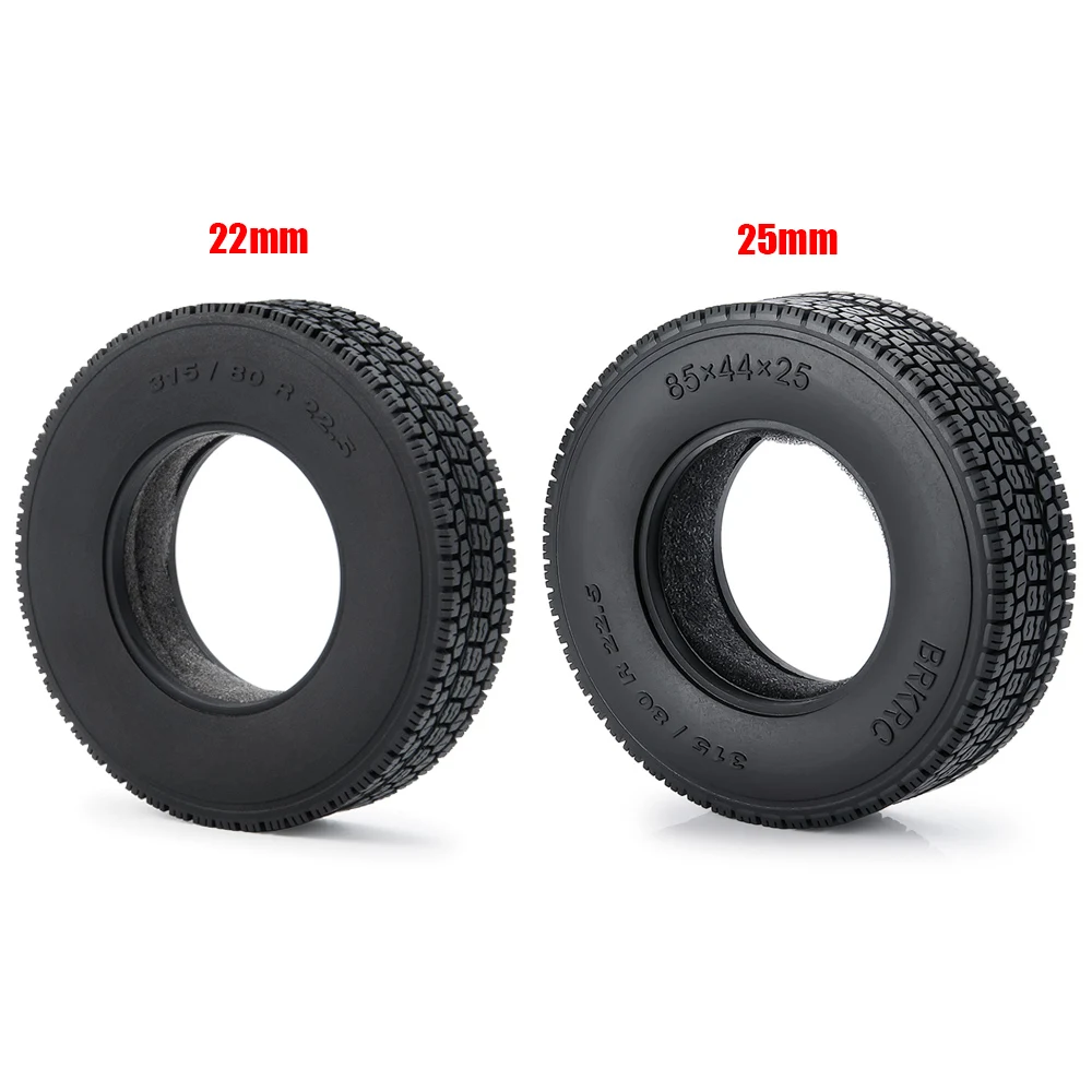 YEAHRUN Front & Rear Rubber Tyres Wheel Tires 315/80 R 22.5 for Tamiya 1:14 RC Trailer Tractor Truck Upgrade Parts