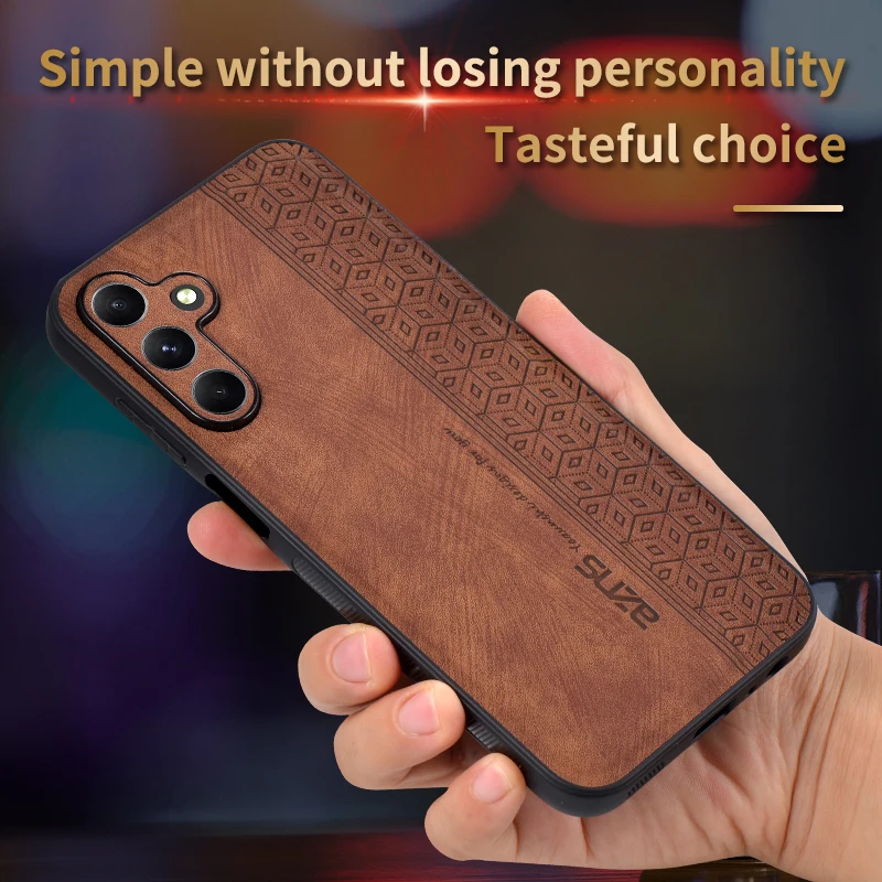 EUCAGR Luxury Bumper Coque PU Leather Phone Case For Samsung Galaxy A35 A55 5G A05S A15 A14 M14 A04E A24 A25 A34 A54 A52 Cover