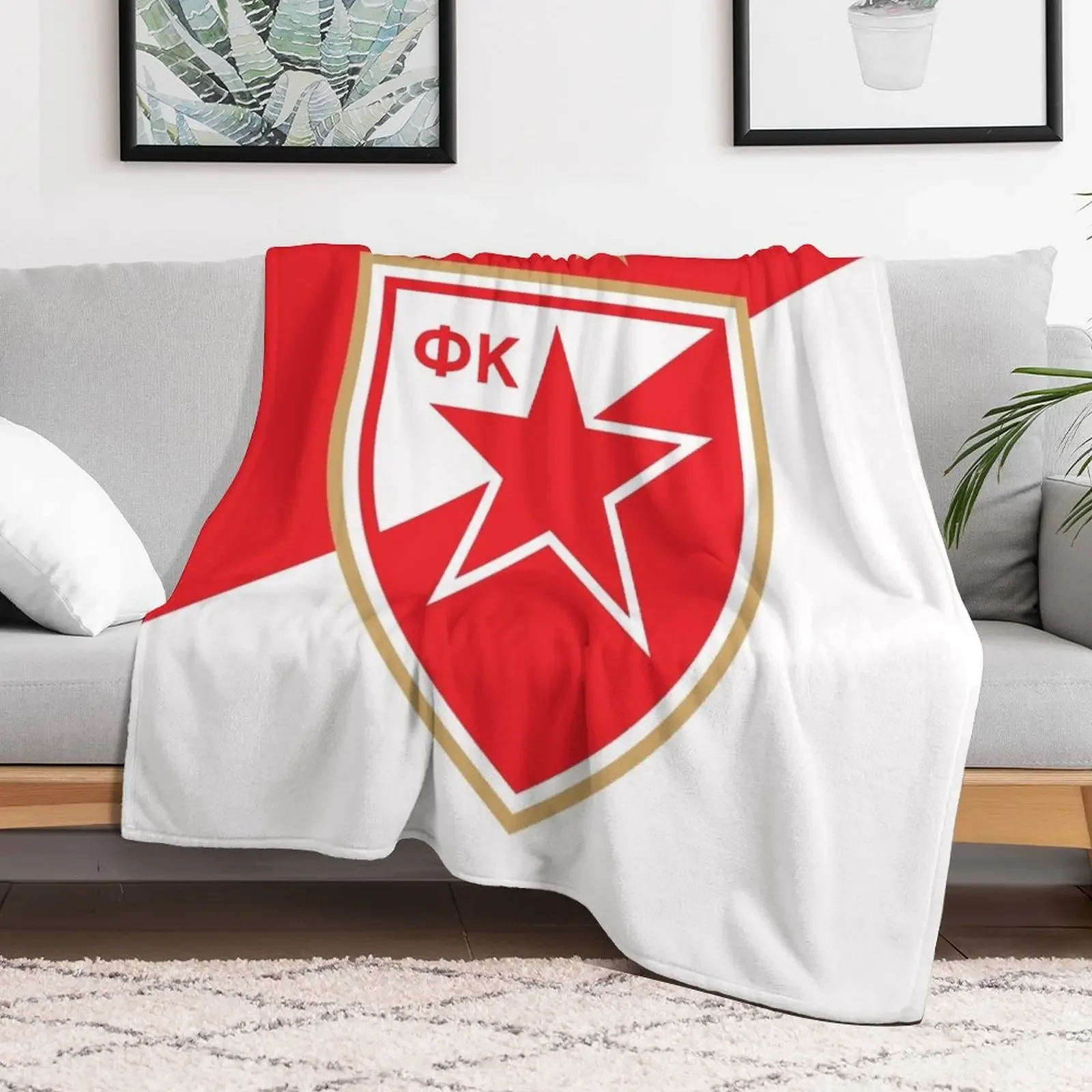 Moja Crvena Zvezda Beograd Serbian Love Delije Throw Blanket Bed covers Decorative Throw Blankets