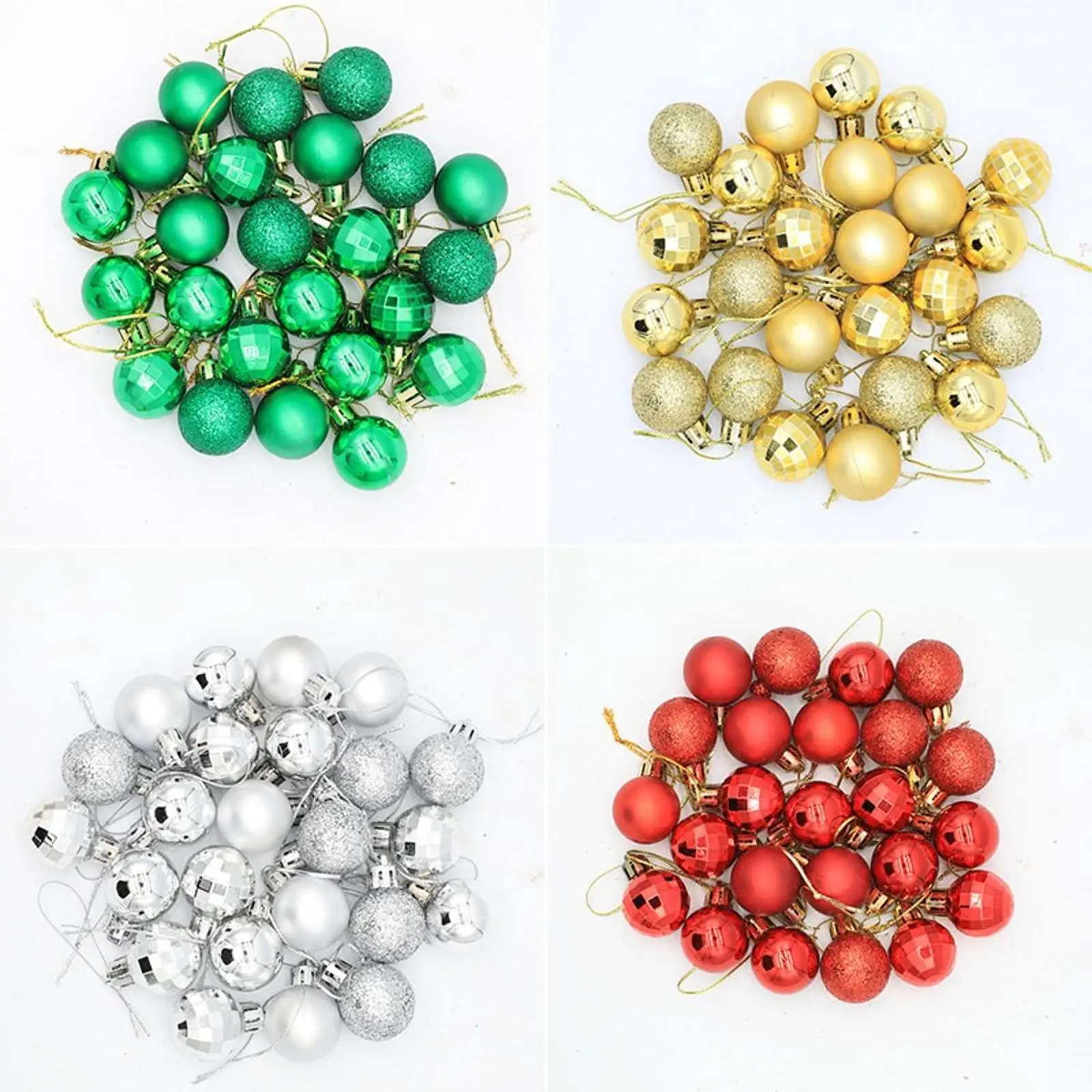 24 Pieces Christmas Ball Ornaments 3 cm Charm Pendants for Wreath Yard Door