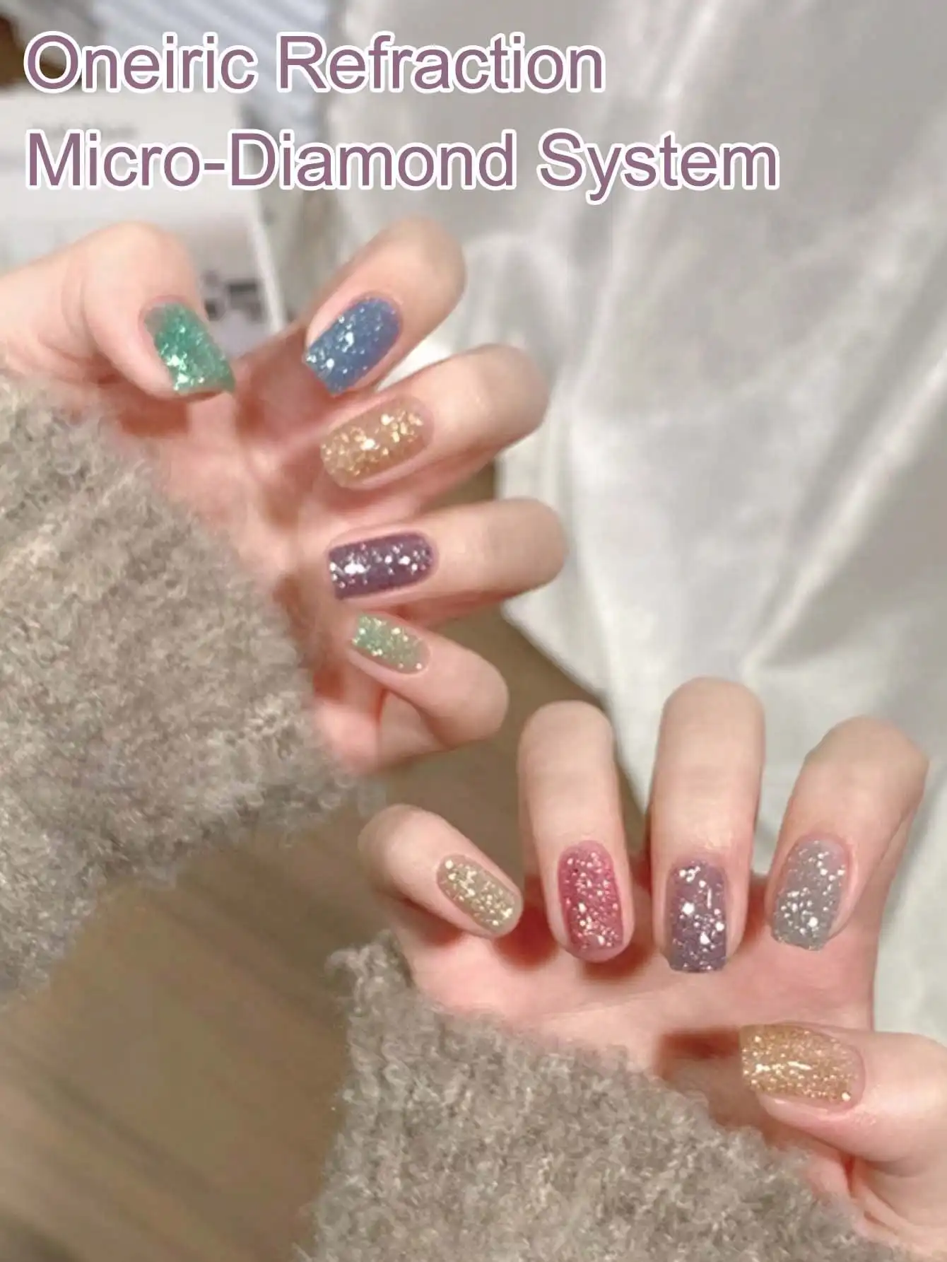 MORDDA 9 قطعة Dreamscape الماس الغبار سلسلة بريق الصلبة لاصق هلام طلاء الأظافر التدرج شبه دائم نقع قبالة UV LED مسمار #5