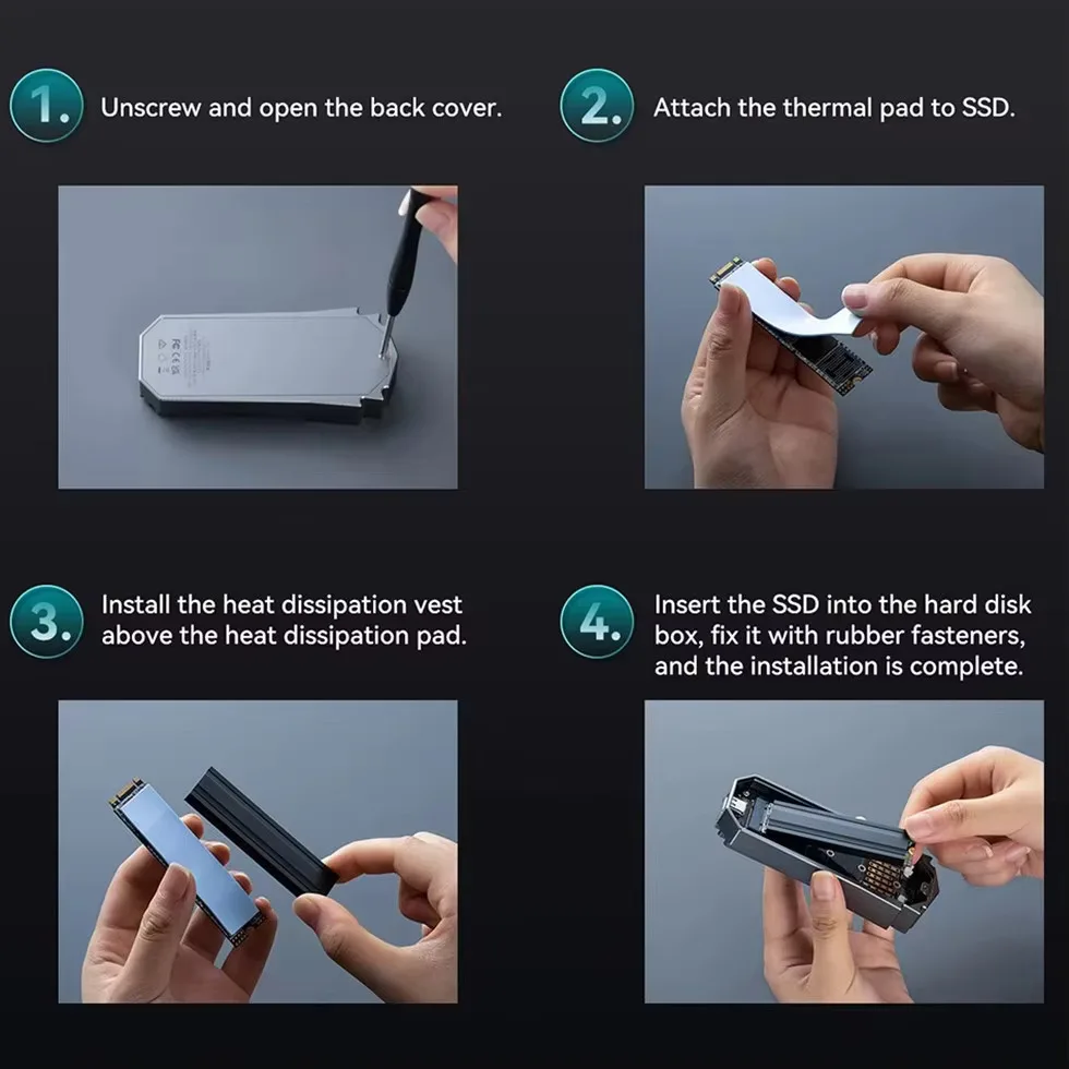 Yottamaster 20Gbps SSD 외장 케이스 M.2 NVMe SATA USB 3.2 Gen2 M2 솔리드 스테이트 드라이브 하우징 HDD 스토리지 박스 케이스