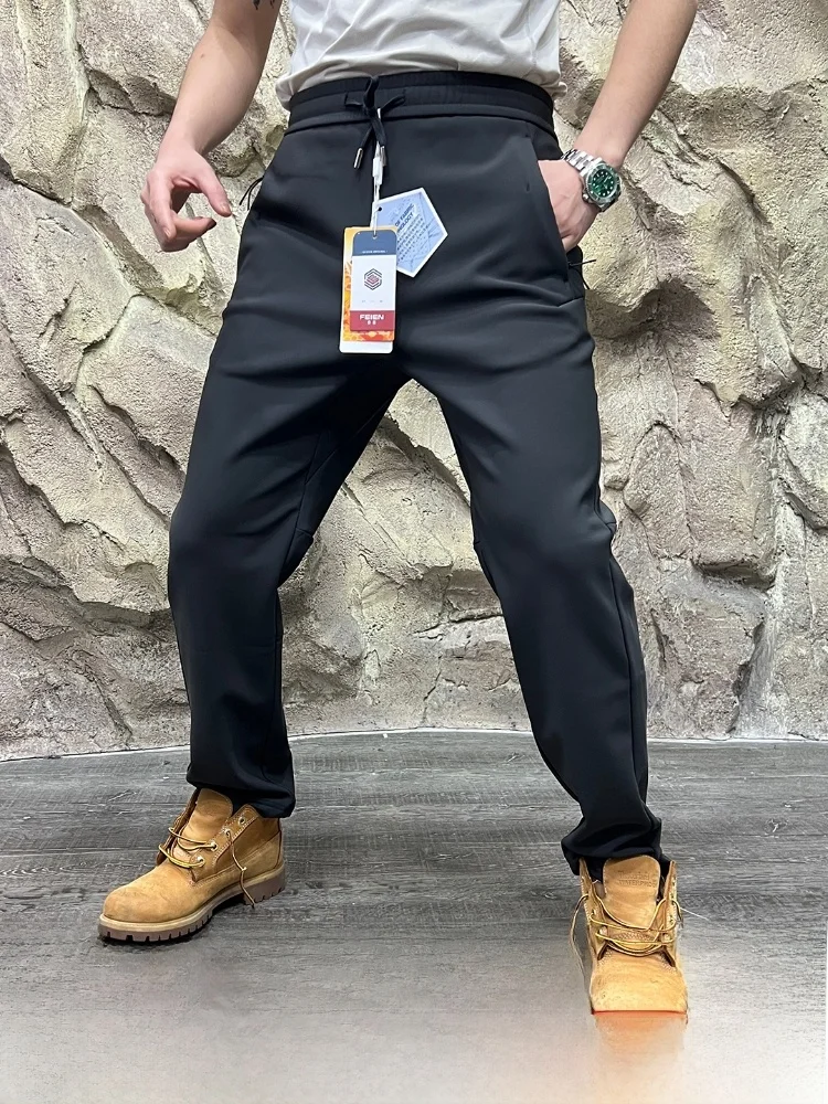 

Men's aphene Fiber Fce Lined Soft ell Pants Anti Oil Stain Five Anti Technology Bla Tech Winter Casual Straight Leg ...