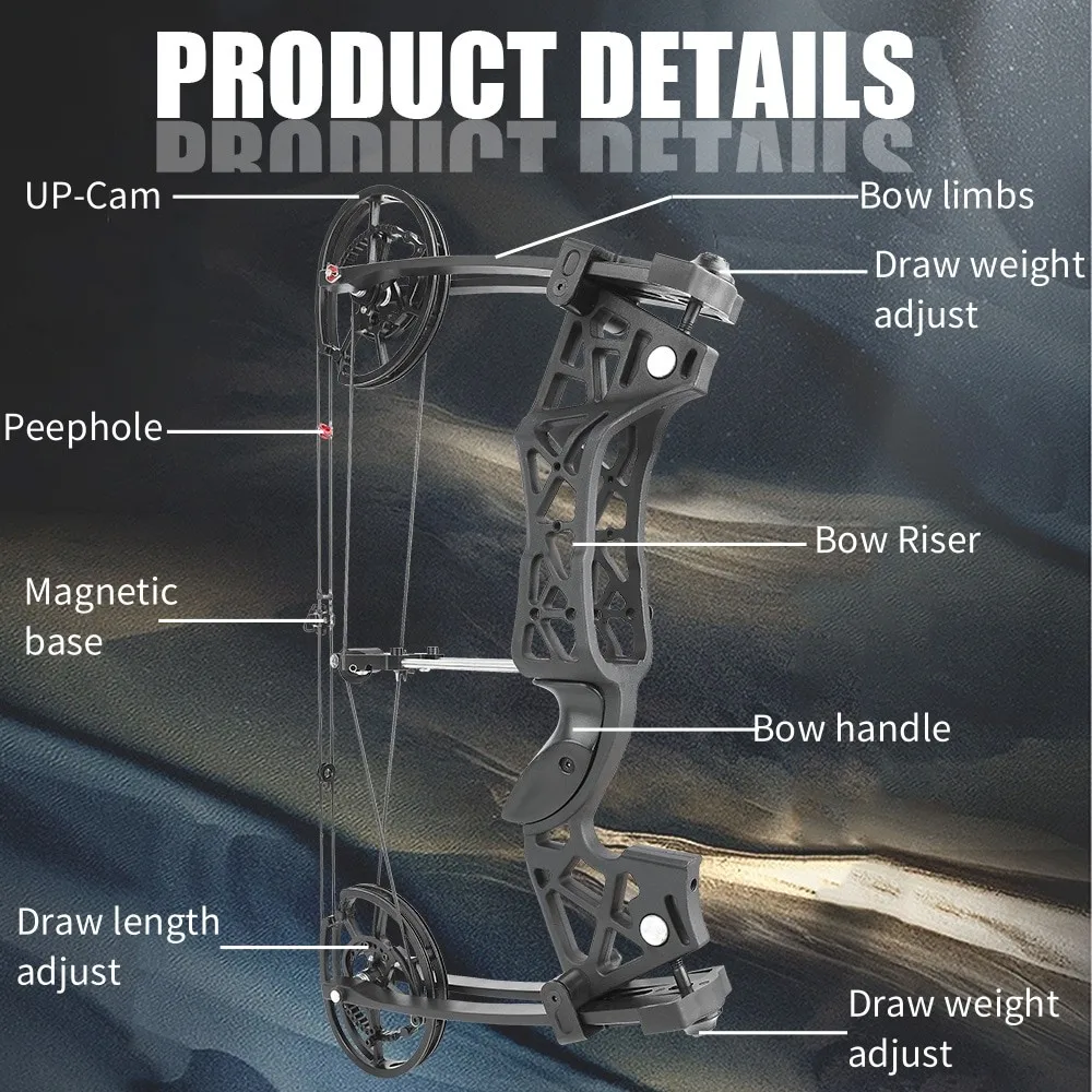 

Archery 40-65lbs Dual-use Compound Bow Kit Archery Arrow Shooting Hunting Target Left/Right Hand Outdoor Training Accessory