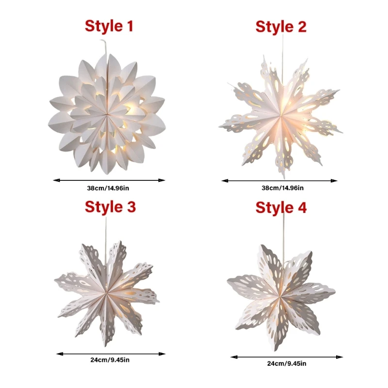 Бумажные снежинки со светодиодной подсветкой для рождественских декора окон Подвески с подсветкой теплого белого цвета для фестивальных атмосфер