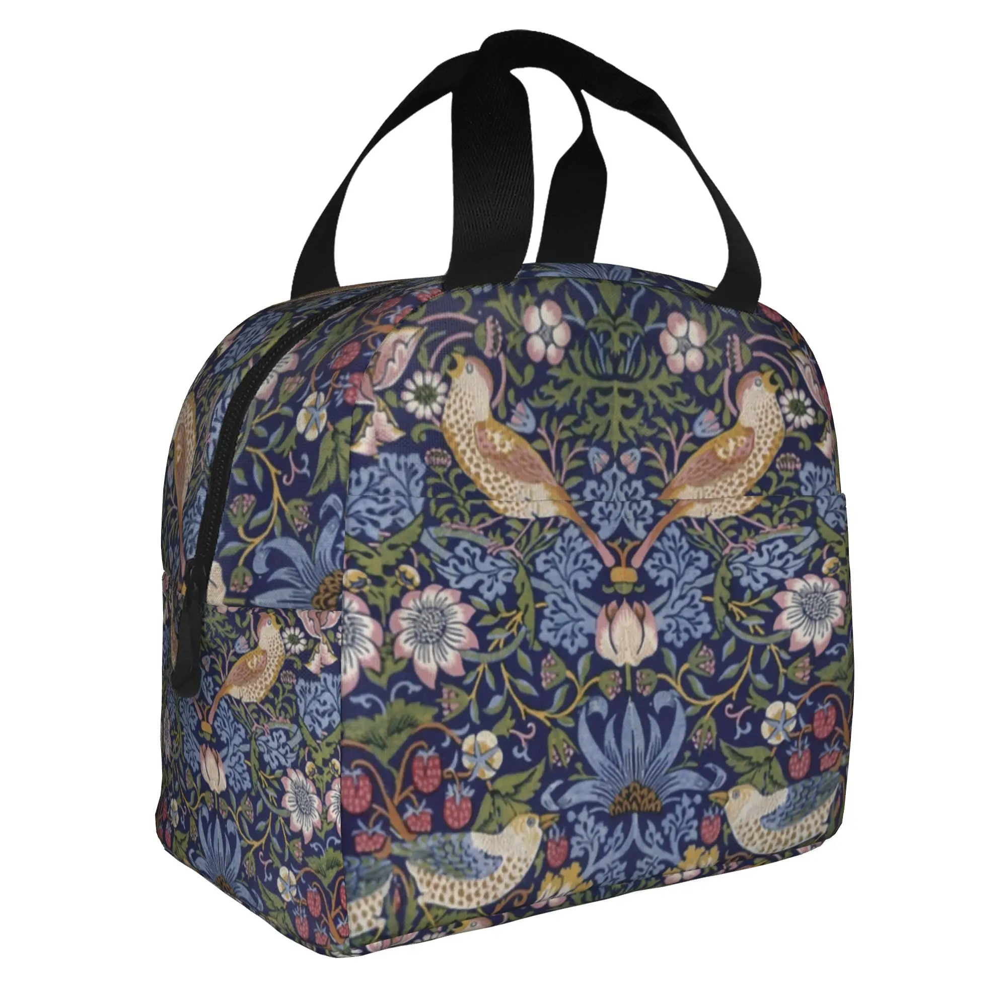 William Morris Thermal Insulated Lunch Bags Women Textile Pattern Resuable Lunch Container for School  Storage Food Box