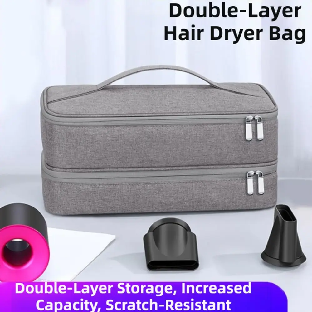 Double-Layer Carrying Case Large Capacity Portable Storage Bag for Shark Flexstyle/Dyson Airwrap Styler and Attachments