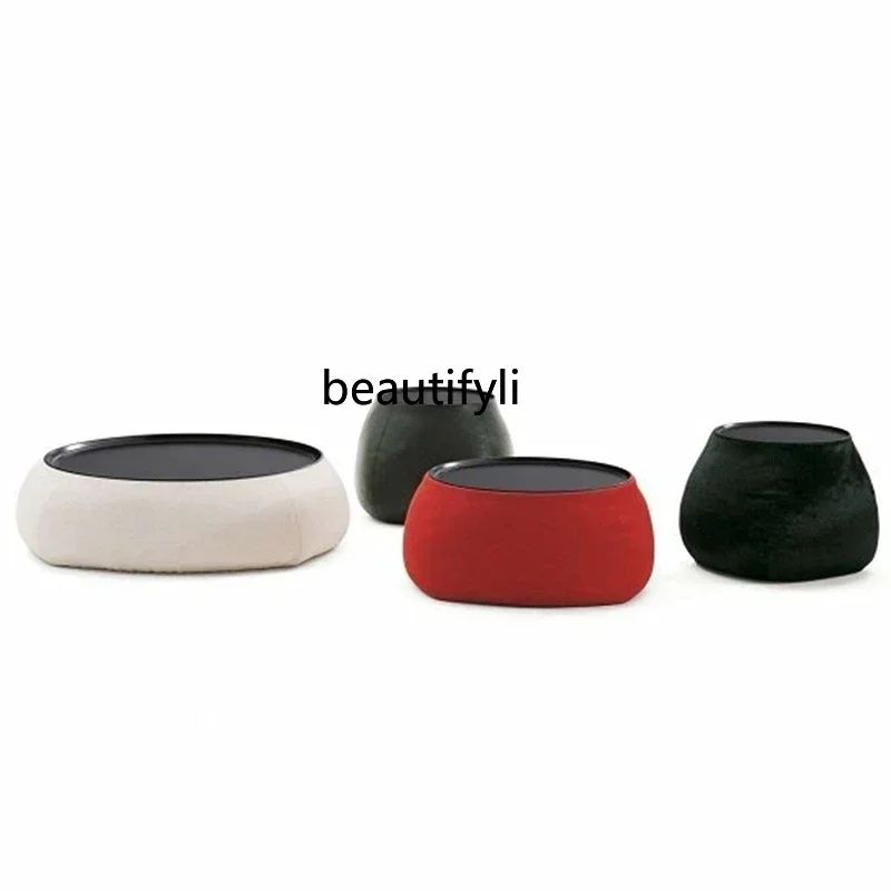 X New Customized designer living room small apartment coffee table light luxury simple modern creative solid wood  storage table