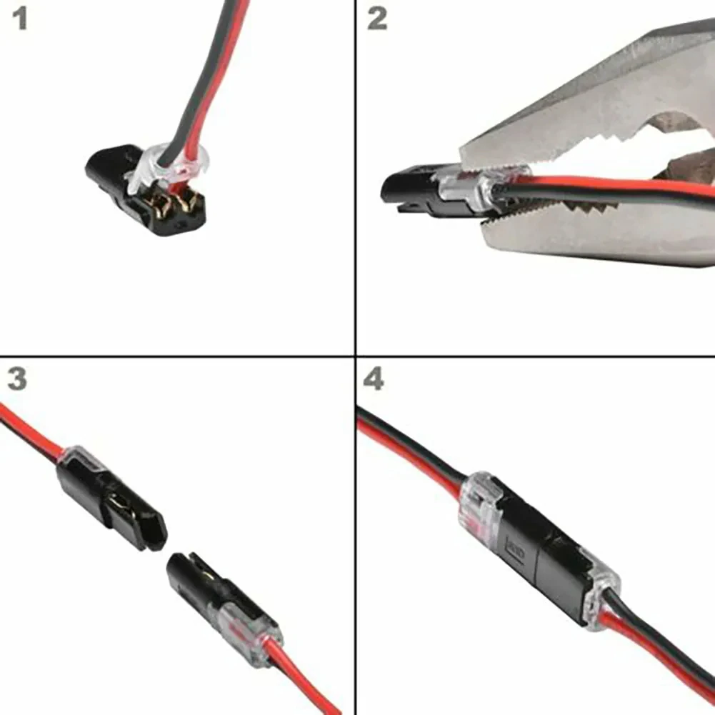 Złącze Double-wtyczka przewodu-in 10/20pcs z klamrą blokującą wtykowe złącze przewodu LED 2 Pin 2 uniwersalny kompaktowy przewód