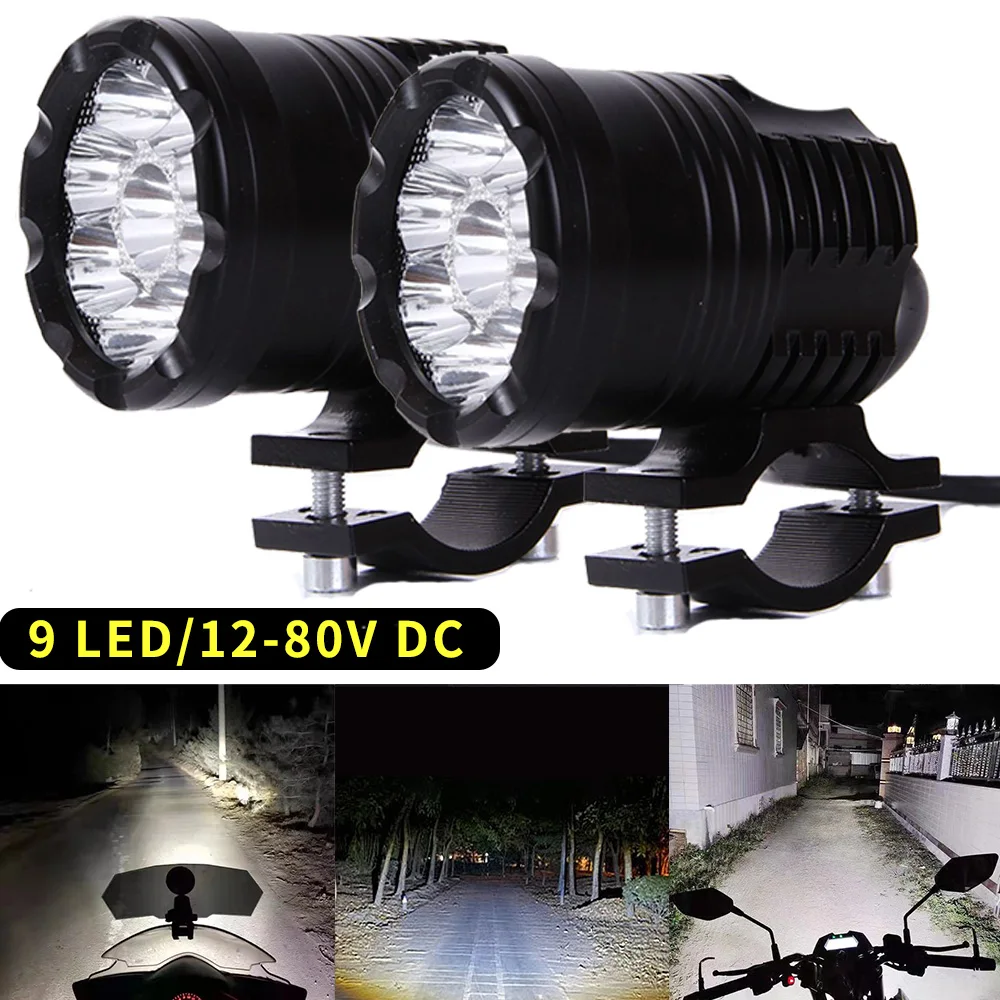 Motorcycle Spotlights For Honda Cb125R Cb 650R Shadow Vt1100 Hornet Cb600 Vfr 1200 Led Fog Lights For Motorcycle Headlight