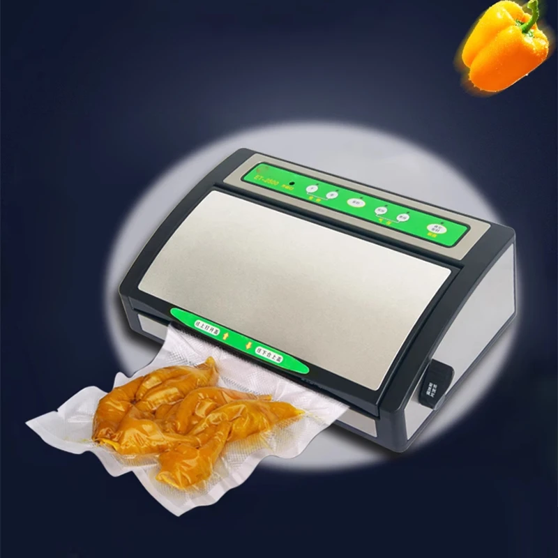 220V Vacuum Sealer Compact Commercial Food Sealer Vacuum Packer for Dry and Wet Textured Bags -75~80KPa