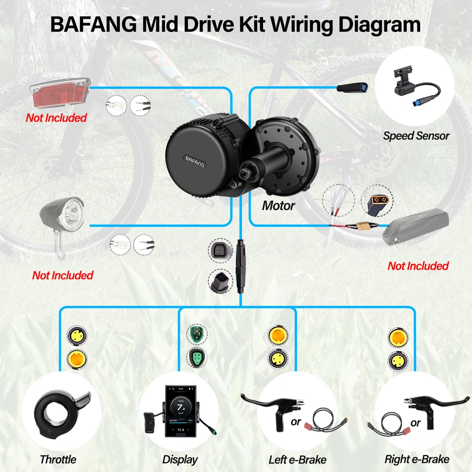 Bafang 750W 500W 48V Kit Mid Drive Motor BBS02 BBS02B Electric Bicycle EBike Conversion Kit Powerful Central E-Bike Engine 68mm image 10