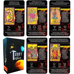 Tarot Planet en caja rígida con palabras clave invertidas en cartas, 78 Uds., cartas coloridas de Tarot Waite, tamaño estándar 12*7cm