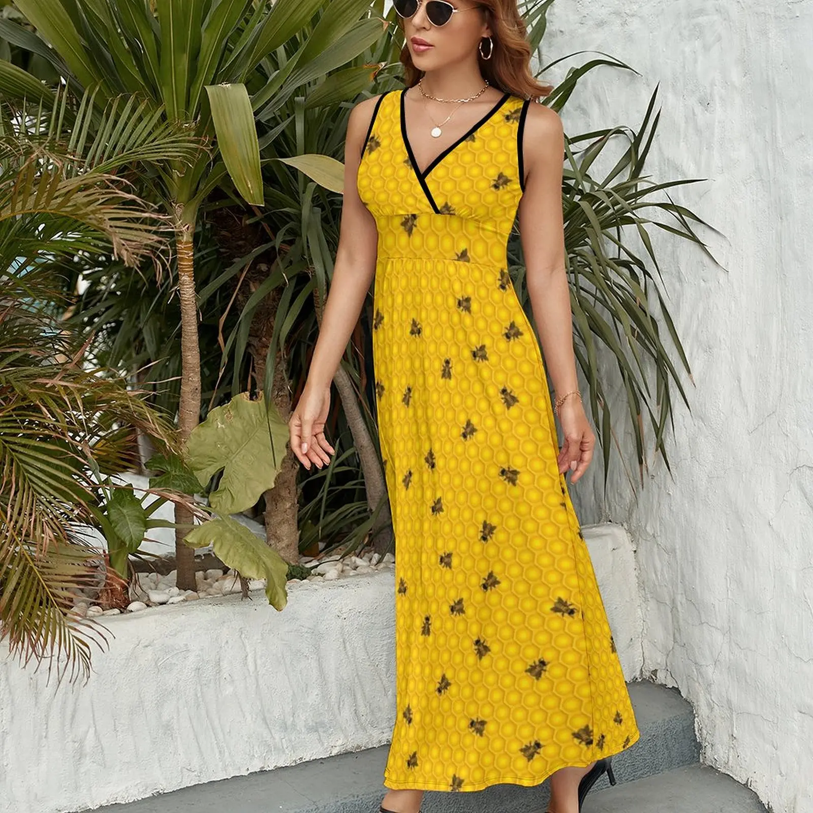 Honeycomb Sleeveless Dress beach dresses Dress woman summer dresses women 2023 women's fashion dresses