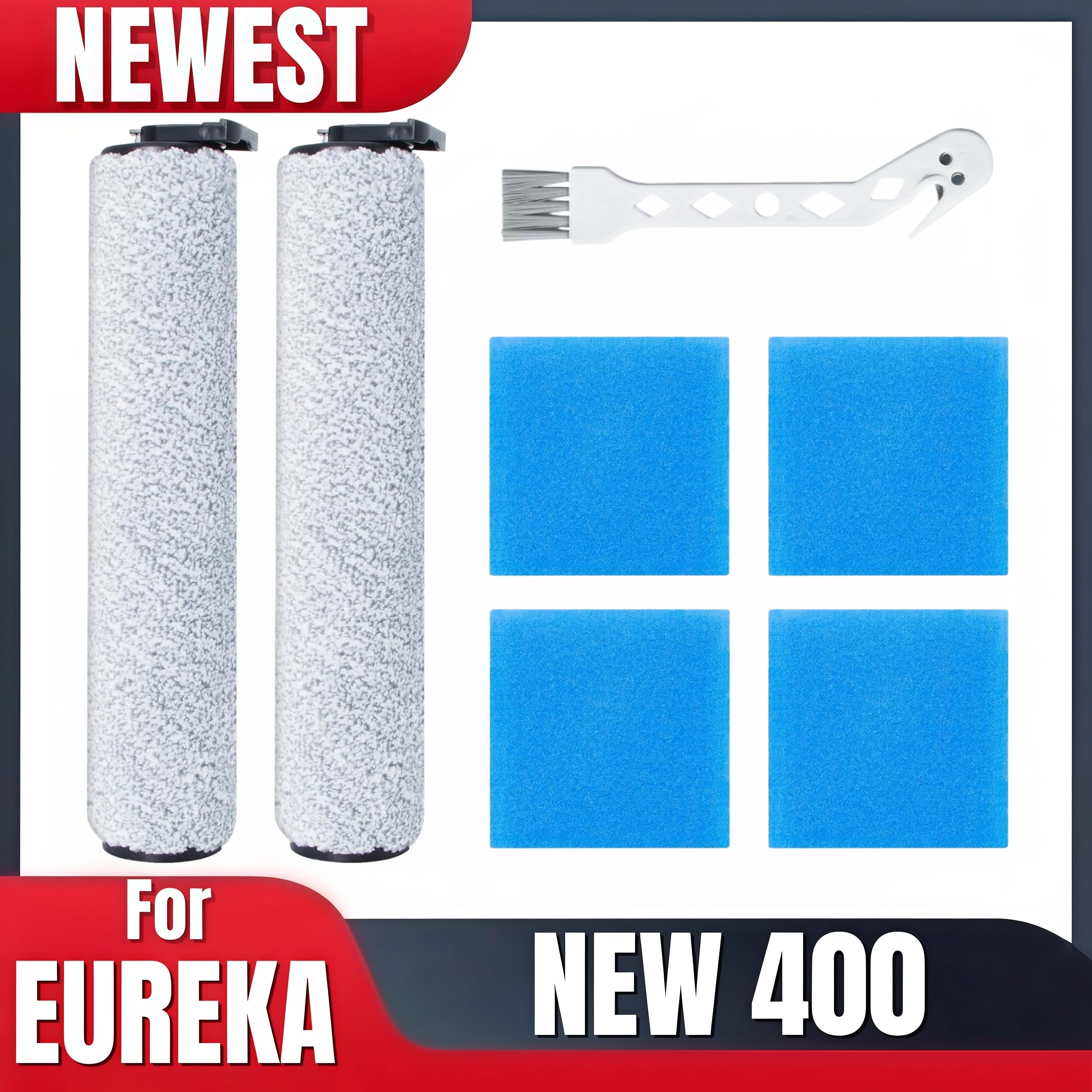 Juego de accesorios de rodillo de esponja para aspiradora Eureka NEW400 / NEW400 Gen2, kit inalámbrico para aspiradora en húmedo/seco, limpiador de suelos