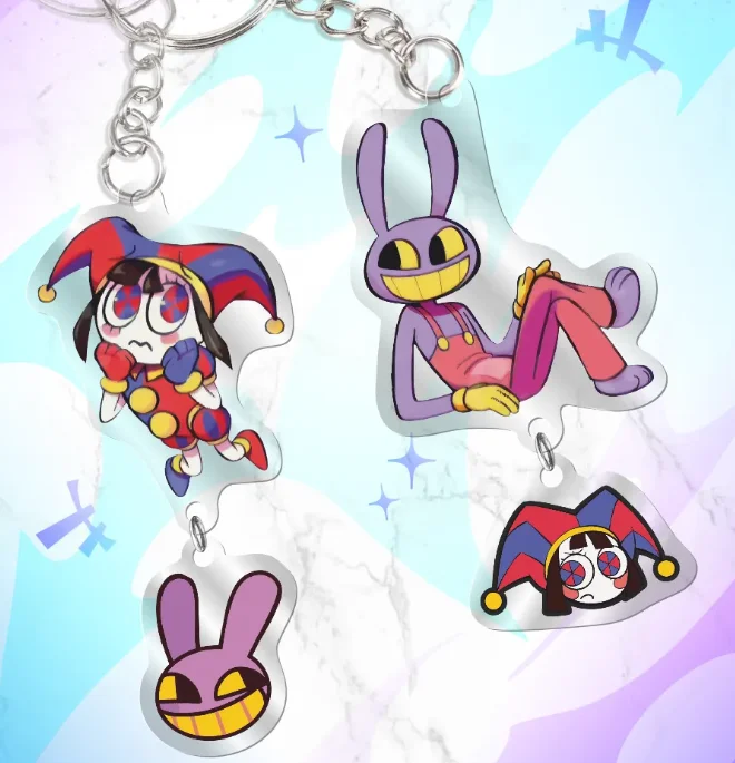 Acrylic Keychain Bag Pendant for Tadc Jax Bunny Pomni Anime 