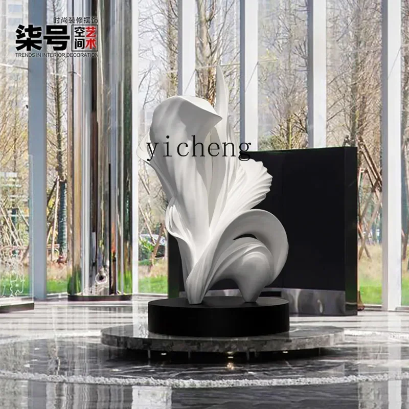 r5.20 modern hotel decoration large floor sculpture creative abstract flower ornament fiberglass decoration