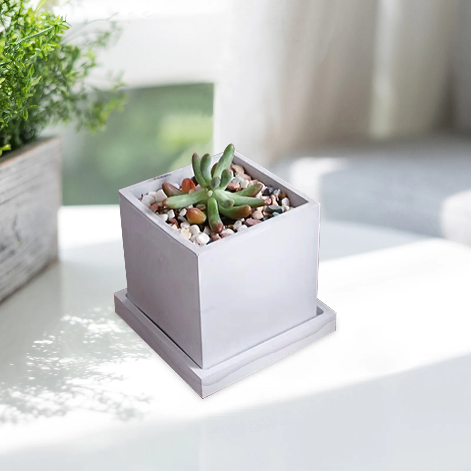 

1Set Silicone Planter Mold for DIY Concrete Flowerpot Casting Mold with Easy Demold Non-Stick Wear Resistant Saucer and Vase