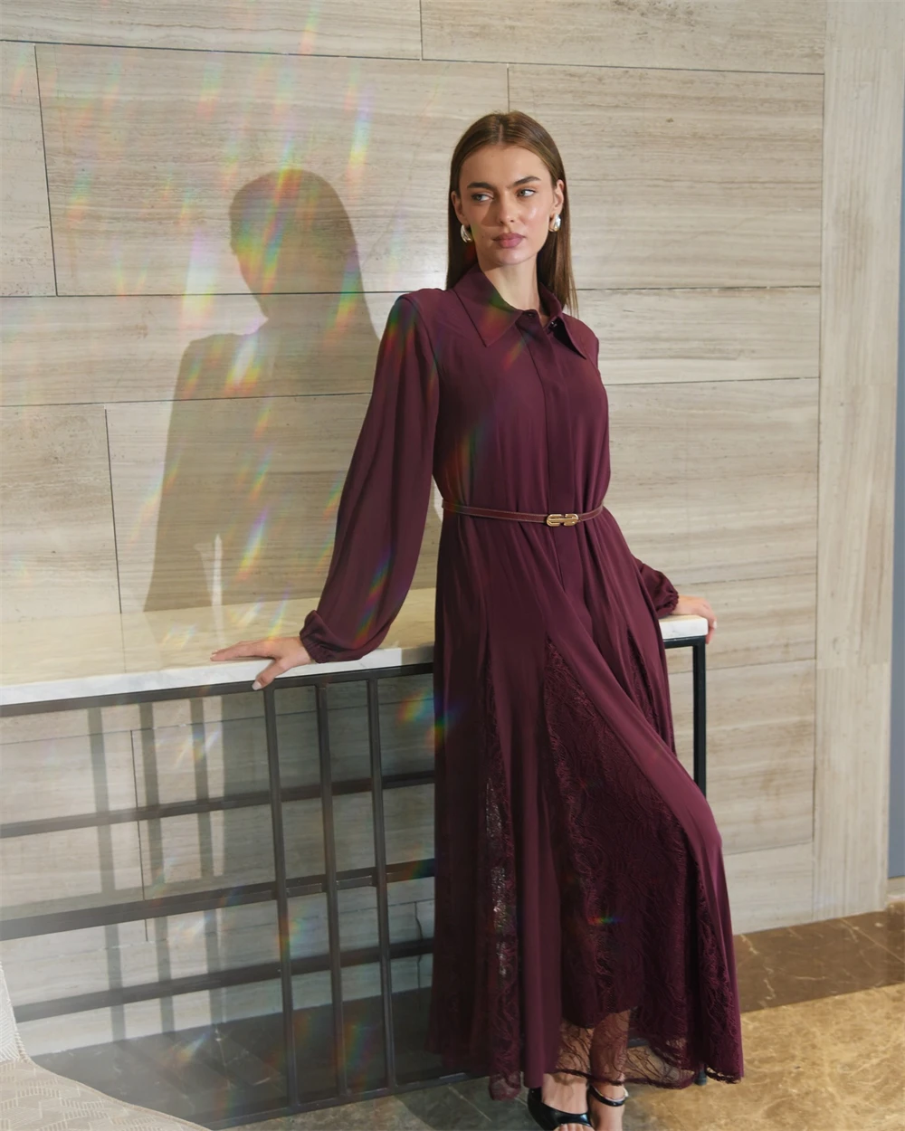 فستان سهرة شيفون كلاسيكي مخصص أنيق برقبة على شكل حرف v وأكمام طويلة فساتين العودة للوطن فاخرة سويب تراين فيستدو دي نوش #1