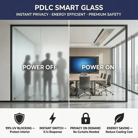 Self-Adhesive 84% /88% / 91% Transparency Electric Smart Pdlc Film Dimmer Pdlc Decorative Film Smart Window Films for Home