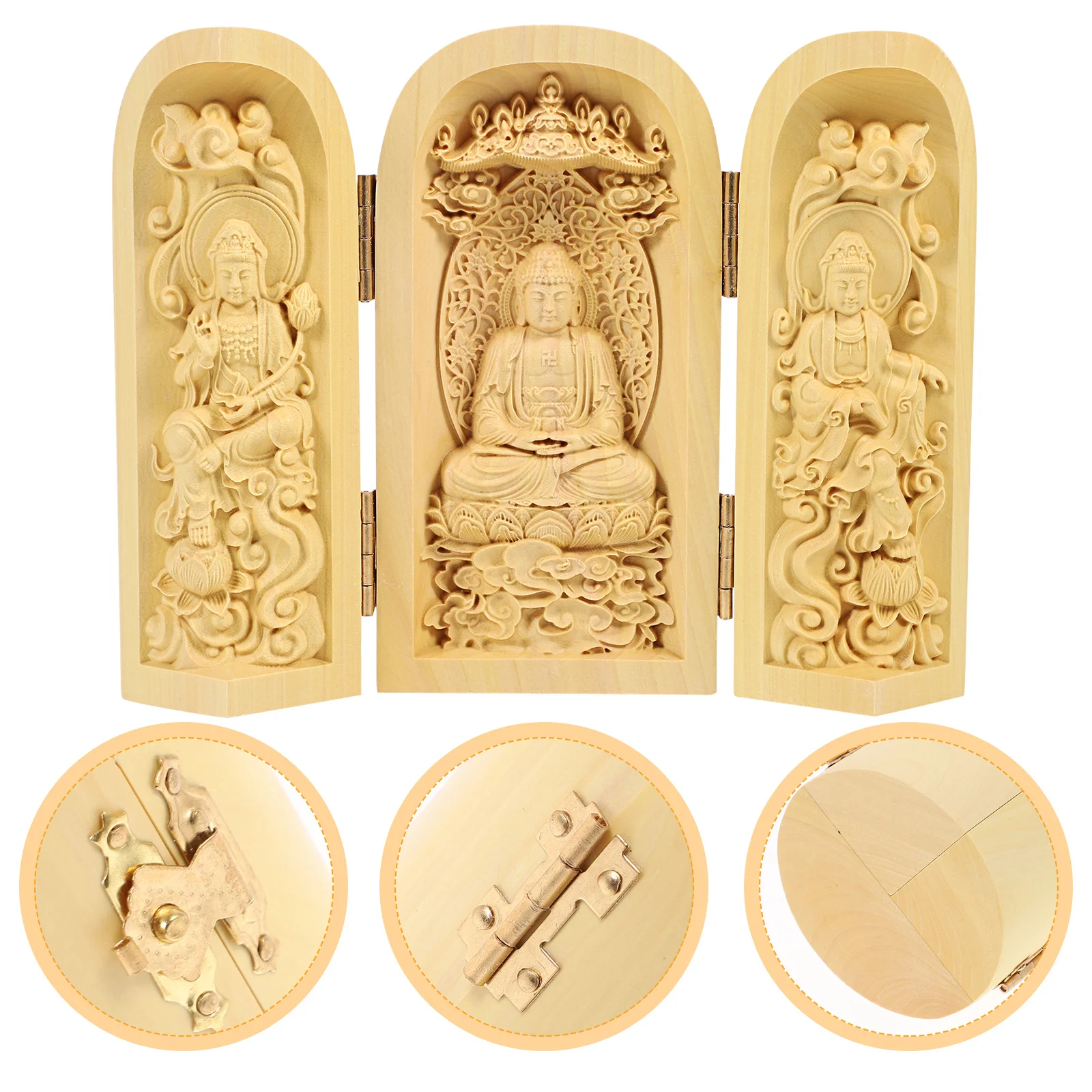 

Wood Buddha Desktop Retro Meditation Decor Zen Buddha Figurines Decor For Home Temple Meditation Room Decorations