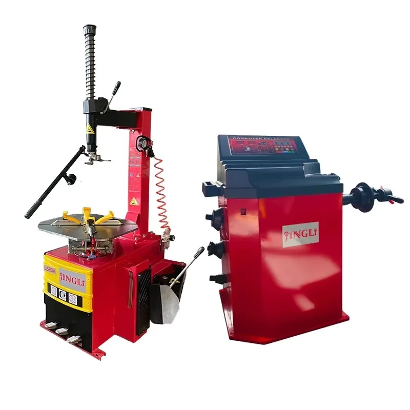 220V Automatic Pneumatic Car Tyre Changer - Manual Balancer Combo Machine (Made in China)